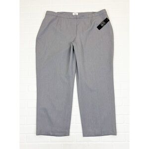 Le Suit Light Gray Straight Leg Work Dress Pants Plus Size 24W
